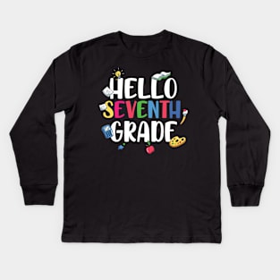 Hello Seventh Grade Kids Long Sleeve T-Shirt